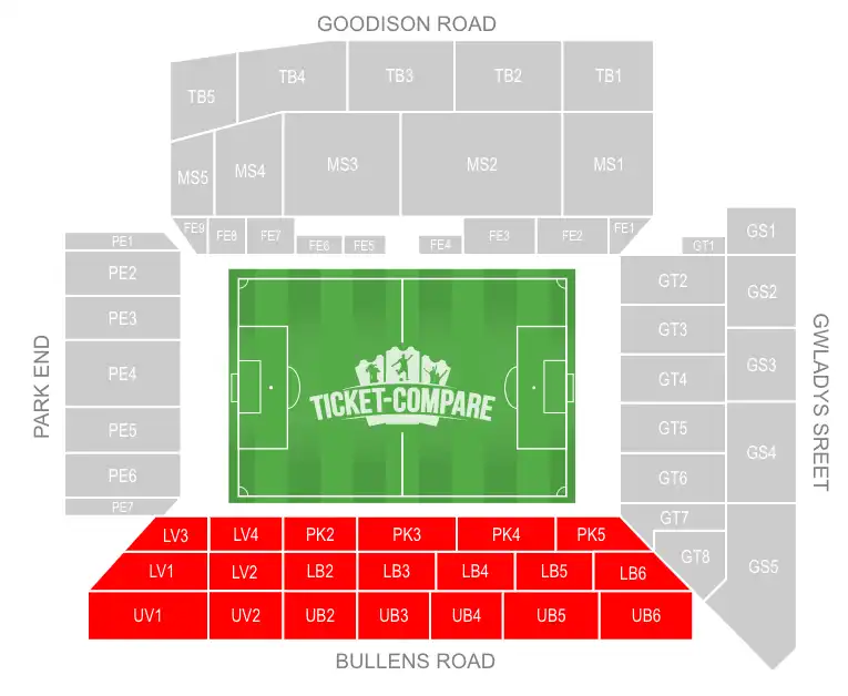 יציע Bullens Road מודגש