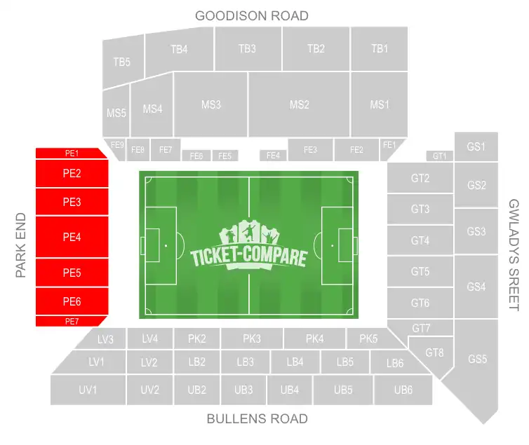 יציע Sir Philip Carter Park מודגש