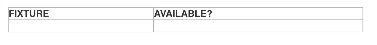 טבלה ריקה של משחקים