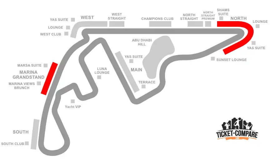 Yas Marina Circuit seating plan