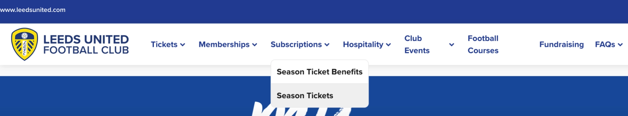 סקרינשוט כפתור Season Tickets