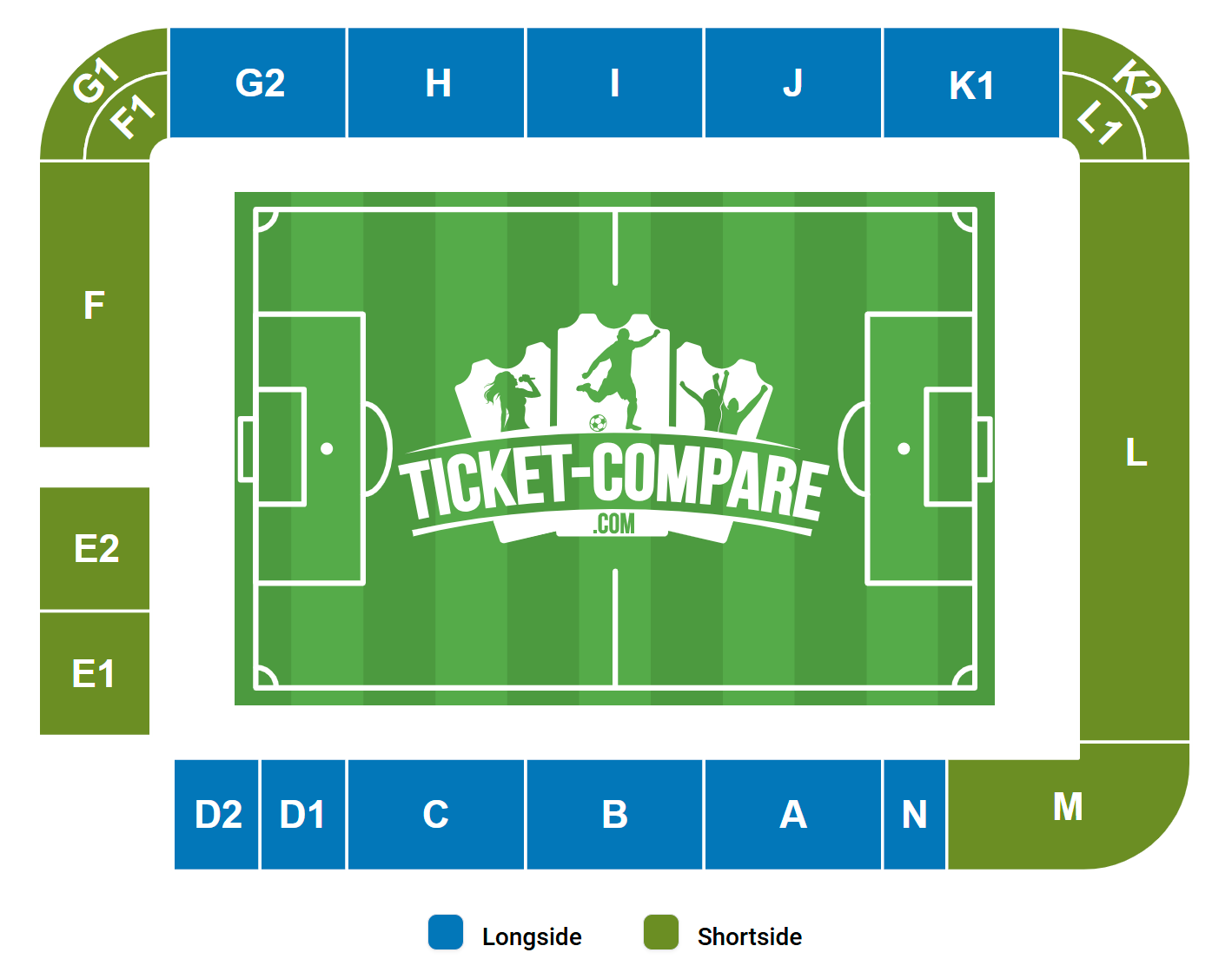 מפת הישיבה של Voith Arena