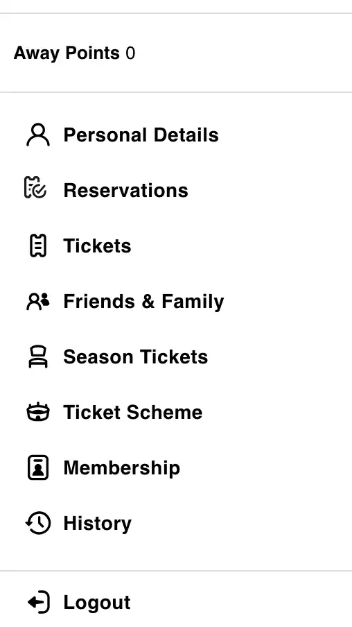 screenshot of the Account settings