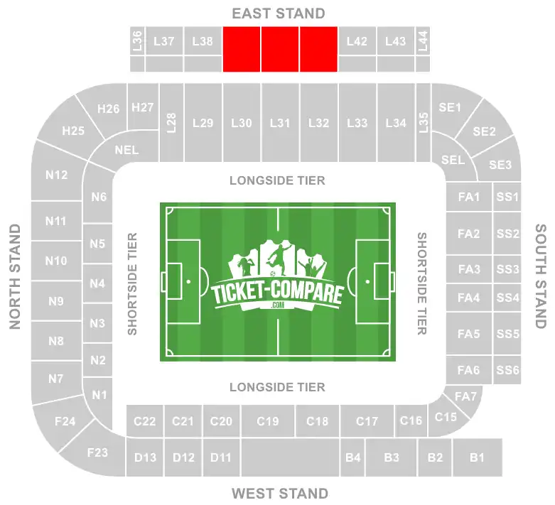 screenshot of East Stand Hospitality area